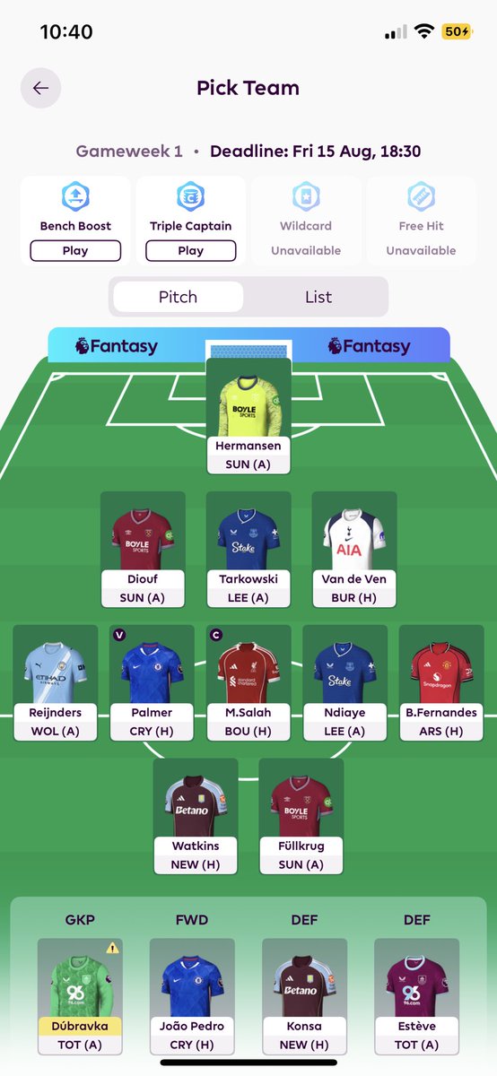 FPLKnighty's tweet photo. I think I’m locked in 🔐

#FPLCommunity #FPL https://t.co/EsxkxM4YIR