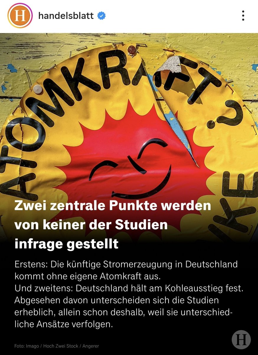 Storchi (@storch_i) on Twitter photo Das wird jetzt hart für die Atomkraft-Fans von CDU bis AfD & FDP: das links-grüne <a href="/handelsblatt/">Handelsblatt</a> hat zahlreiche Studien zur Energiewende der vergangenen Monate analysiert & kommt zum Ergebnis:
"Die künftige Stromerzeugung in Deutschland kommt ohne eigene Atomkraft aus." Das wird jetzt hart für die Atomkraft-Fans von CDU bis AfD & FDP: das links-grüne <a href="/handelsblatt/">Handelsblatt</a> hat zahlreiche Studien zur Energiewende der vergangenen Monate analysiert & kommt zum Ergebnis:
"Die künftige Stromerzeugung in Deutschland kommt ohne eigene Atomkraft aus."