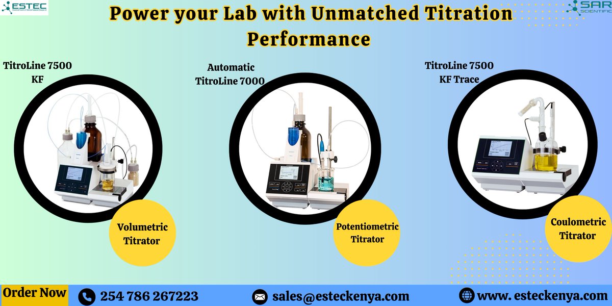 EstecLimited's tweet photo. 💧 Water is life — but in manufacturing, it can be a liability Moisture levels — whether low or high — can directly impact performance, safety, and shelf life.  
Get your Titrator at 𝟏𝟎% 𝐎𝐅𝐅all orders placed between 𝐀𝐮𝐠&amp; 𝐎𝐜𝐭 𝟐𝟎𝟐𝟓
📞+254786 267223 https://t.co/JT1r1Op3Jr