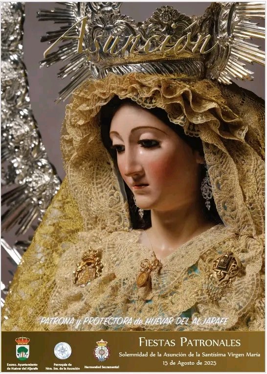 Mañana viernes 15 de agosto estaremos en Huévar del Aljarafe tras el paso de Nuestra Señora de la Asunción. Algunas de las marchas que se podrán escuchar: 
Nuestra Señora de la Asunción, Soledad de Huévar, Pasa la Virgen de la Sangre, Espíritu Santo, Cómo tú ninguna, Rocío, etc