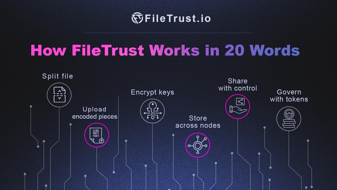 FileTrustio's tweet photo. How FileTrust Works in 20 Words
🧩 Split file
📤 Upload encoded pieces
🔐 Encrypt keys
📦 Store across nodes
🔑 Share with control
⚖️ Govern with tokens
🧠 Done.
🔥 #ftu #filetrust #cryptonews #storage #MPC #IPFS #Web3 https://t.co/rAP8CRTB66