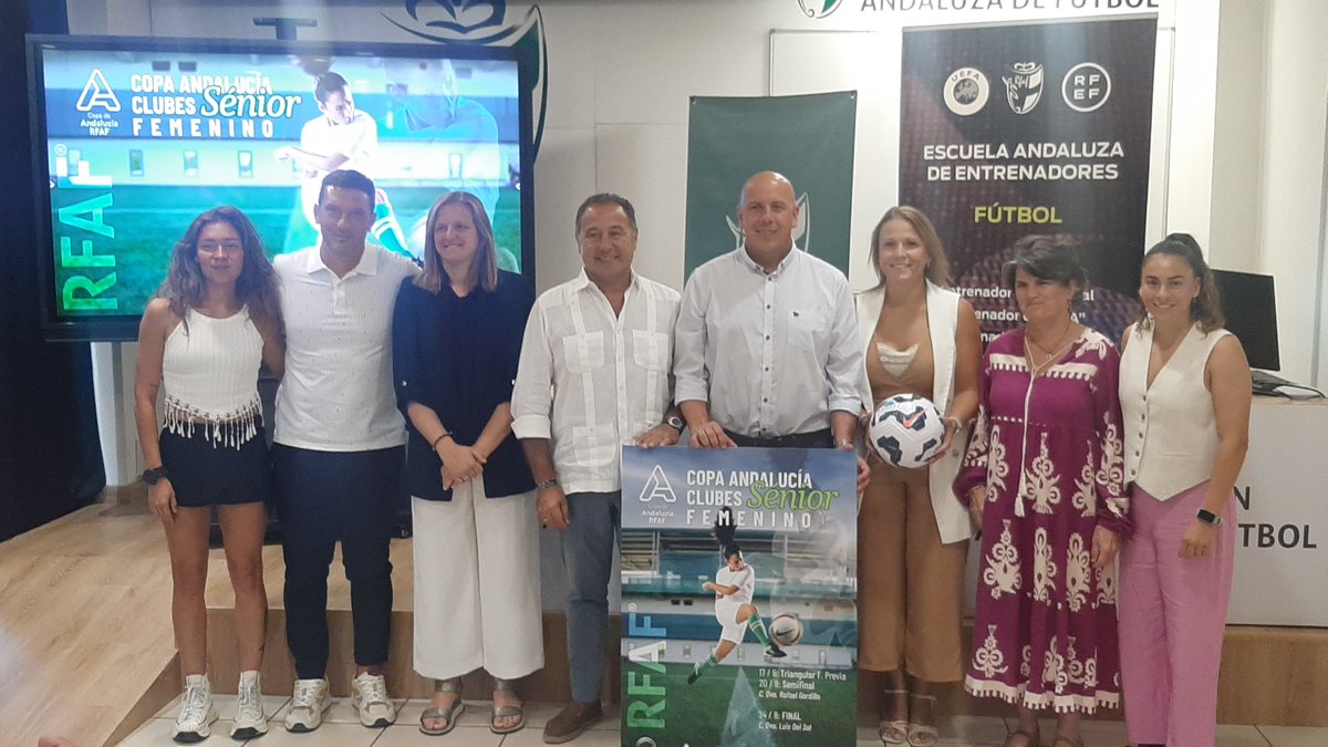RFAF's tweet photo. 🏆 Copa Andalucía fútbol femenino
📸 Presentación oficial de la #CopaAndalucíaFF
👥 Ha asistido el presidente #RFAF, Pedro Curtido; junto a Ricardo Sánchez y Carmen Ortiz @AndaluciaJunta; Daiana Borrego, responsable #futfem #RFAF; José Manuel Matías @RFAFArbitros; Nuria Ligero @RealBetisFem, Amparo Gutiérrez @SevillaFC_Fem y la árbitra sevillana, Génesis Suárez
https://t.co/SetnWow0LR
💟 #FutfemRFAF