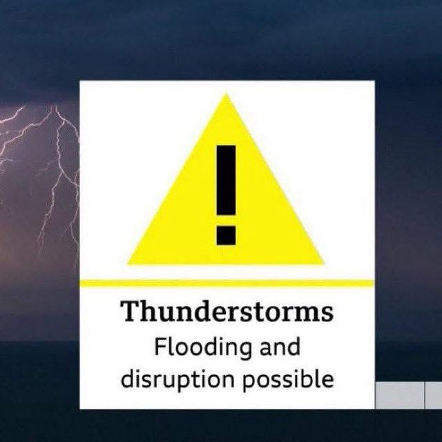 ⚠️ YELLOW WARNING – THUNDERSTORM UPDATE⚠️

Today (Thu) | 12pm–10pm
Antrim • Armagh • Down

🌩️ Heavy rain &amp; thunder possible
💧 Flooding risk – up to 40–50mm rain
🚗 Dangerous driving conditions
⚡ Possible power cuts &amp; travel delays

Details here : weather.metoffice.gov.uk/warnings-and-a…