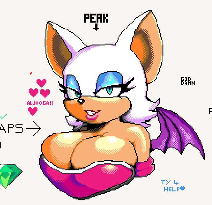 We finally finished her! 💖thank you for everyone who helped out! 🤗 #rougethebat #wplace