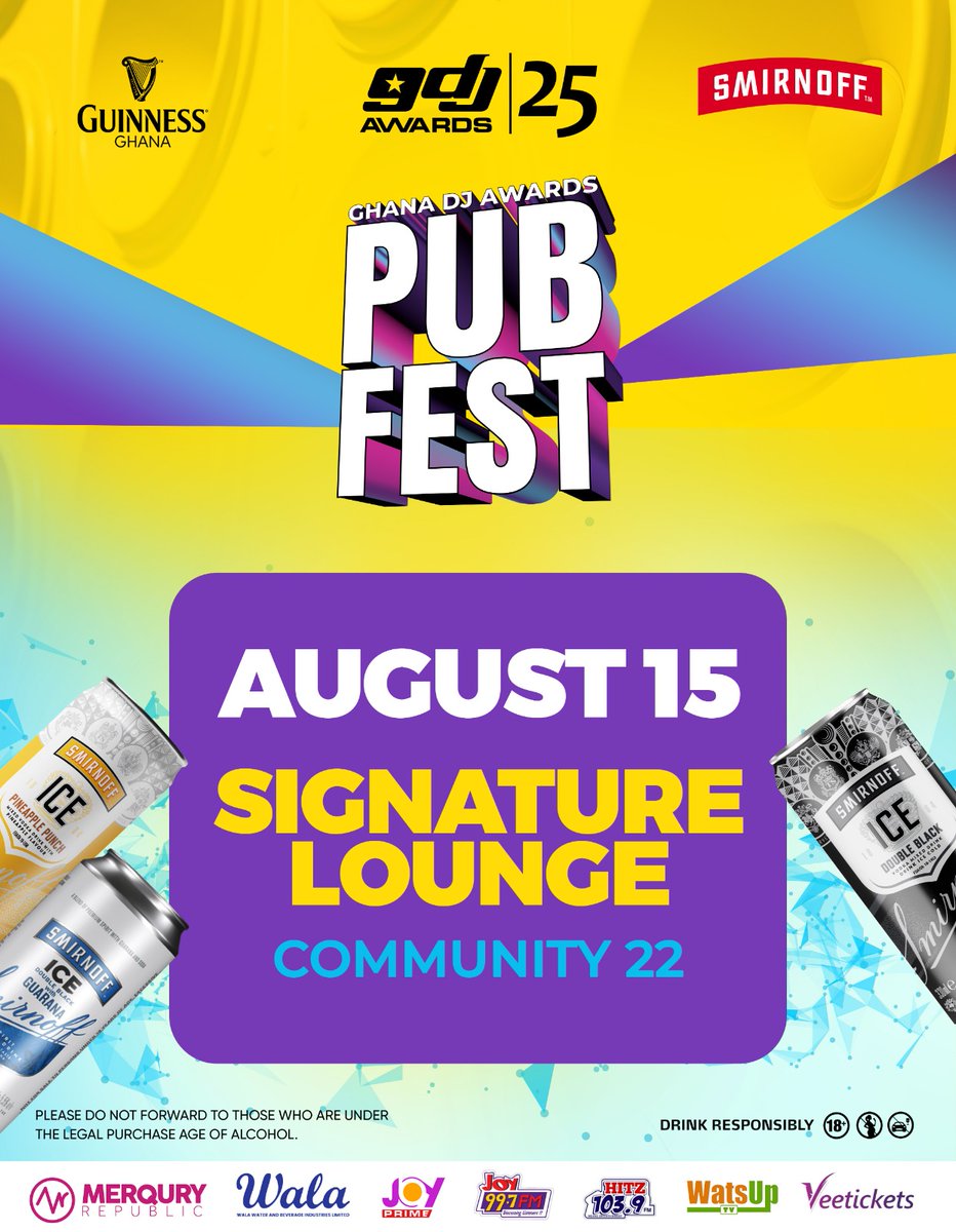 TEMA! TEMA!! TEMA!!! It's here for you 🥳🥳🥳🥳🥳🥳🥳🥳 #GuinnessGhanaDJAwards25 Powered by @smirnoffghana is going to be inside the hottest pub at TEMA signature lounge it's going to be massive. <a href="/MerquryRepublic/">Merqury Republic</a> <a href="/merquryquaye/">Merqury Quaye Live</a> #ShakeTheFloor