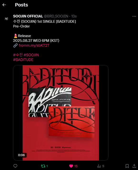itmebebii's tweet photo. also im kind of a big deal #firstretweet #quickwithit LOL - BATITUDE IS COMING!!!!!!!!!
#수진 #SOOJIN #BADITUDE https://t.co/98KTjHMnVA