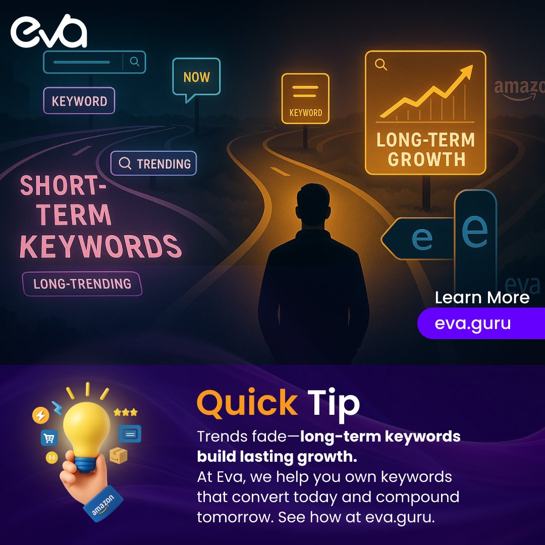 eva_commerce's tweet photo. Don’t Chase Trends—Own Keywords with Longevity

How do you balance short-term trends with long-term keyword strategies?

#ShorttermKeyword #Amazon #Trendfade #EcommerceGrowth https://t.co/wvnDRdSj2G