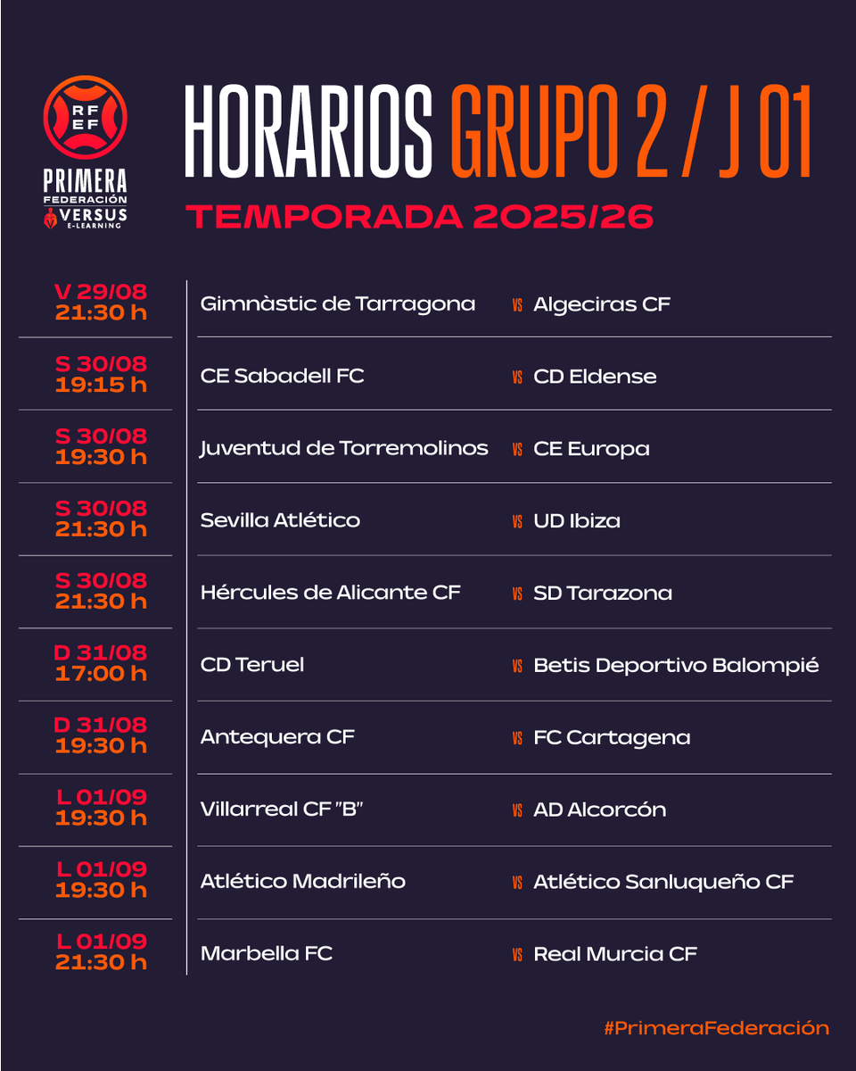 FCF_CAT's tweet photo. ⚽️ Els clubs catalans de @Primera_RFEF ja coneixen els horaris de la primera jornada

▶️Gimnàstic de Tarragona 🆚 @AlgecirasCF 
▶️@CESabadell 🆚 @CD_Eldense 
▶️ Juventud de Torremolinos 🆚 @CEEuropa 

🟡🔴 ORGULL CATALÀ 🟡🔴 https://t.co/gFjhpOnuZR