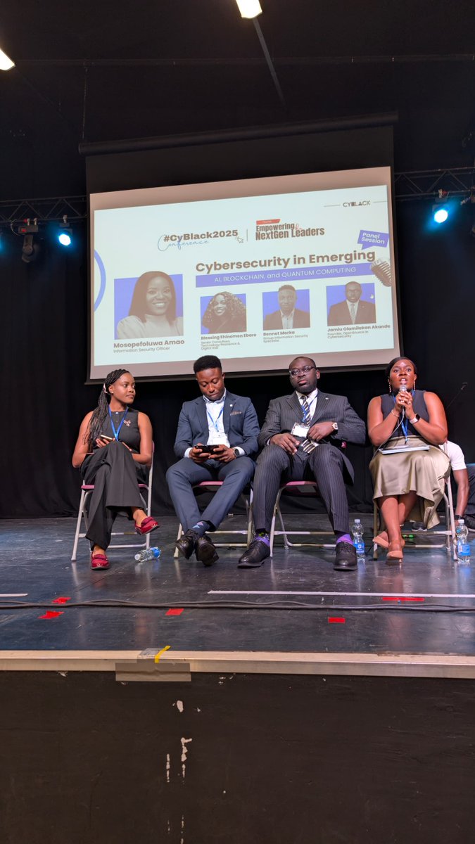 Cyblackorg's tweet photo. It's time for the panel session at the #cyblack2025 conference.🎤🪑 https://t.co/K8oeGZViS2