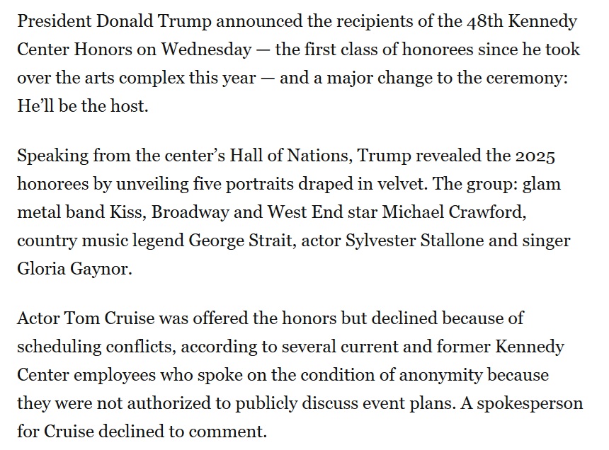 tcarchive0220's tweet photo. 'Actor Tom Cruise was offered the honors but declined because of scheduling conflicts'

so cool 👍 https://t.co/HFj6kccfMi