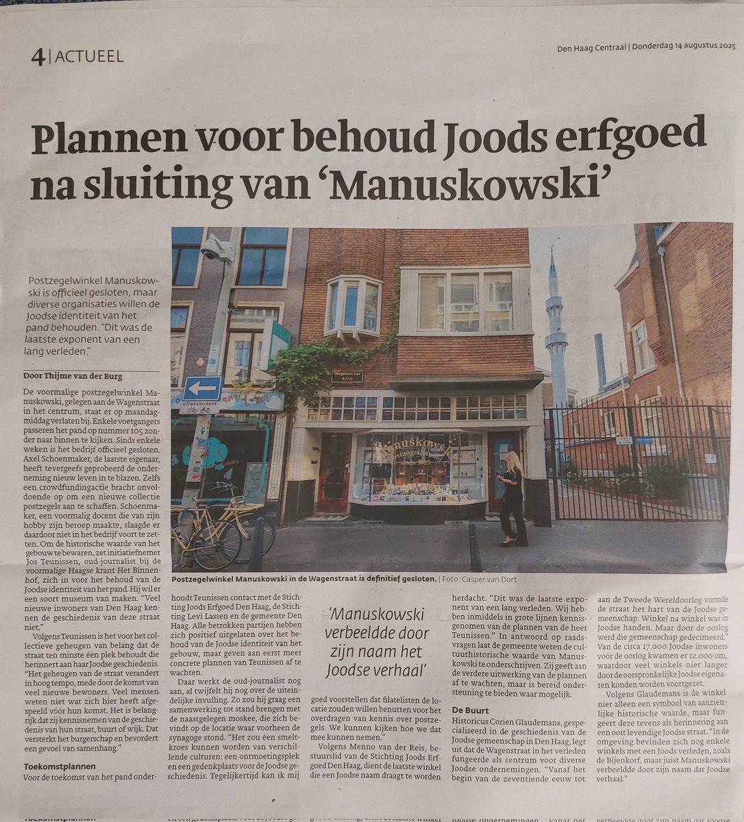 Vandaag in <a href="/DenHaagCentraal/">Den Haag Centraal</a> Plannen voor behoud van Joods erfgoed in de voormalige Joodse buurt van Den Haag. 👍