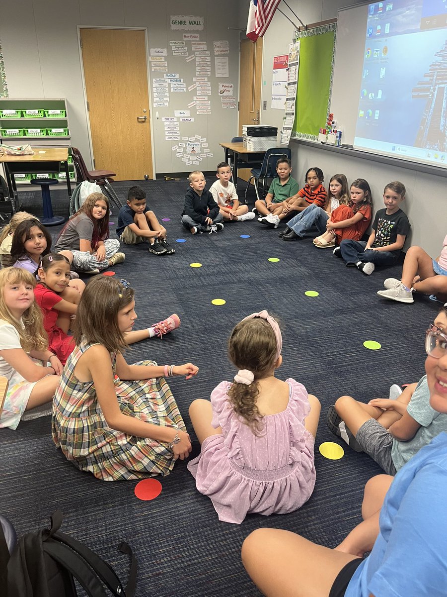Eagles are happy to be back at school, starting their day with a morning meeting.