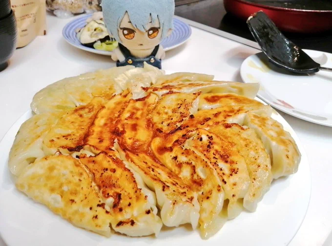 本日は餃子を焼いたよ〜