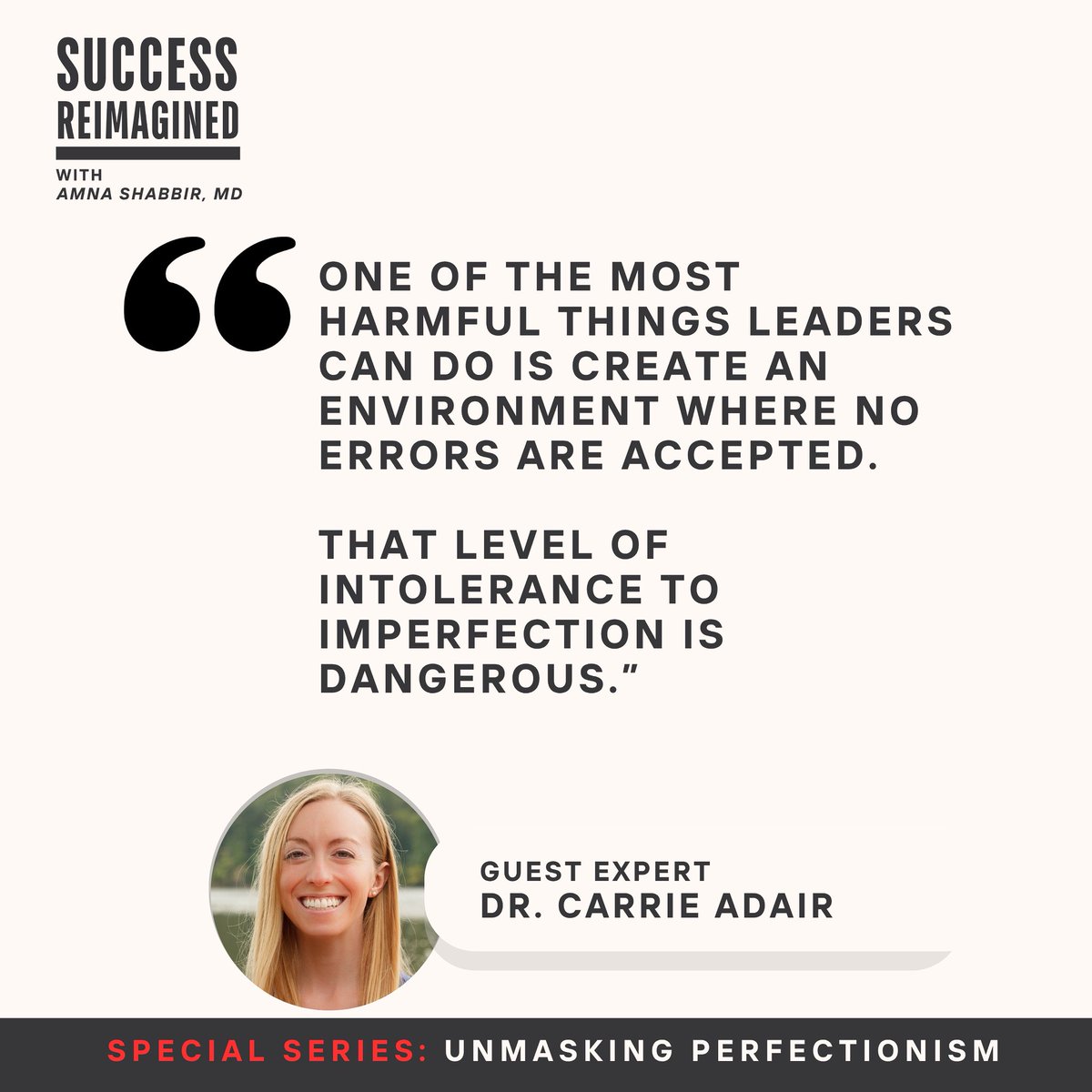Workplace toxicity runs deep—often unseen.

As <a href="/carrieadair/">K. Carrie Adair</a> warns, when leaders create a culture where no mistakes are tolerated, they breed fear, not excellence.

#Perfectionism at work kills trust, innovation, and connection.

🎧 Listen: dramnashabbir.transistor.fm/episodes/ep-25…