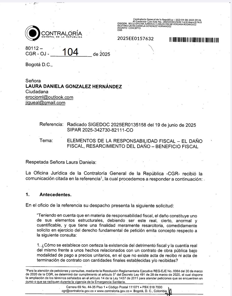 cabogadosa1's tweet photo. Responsabilidad Fiscal: Naturaleza y alcance de la acción de responsabilidad fiscal/ Elementos que lo estructuran la responsabilidad fiscal Resarcimiento patrimonial- cesación de la acción
https://t.co/wOr2bvBdNY https://t.co/9uo9NuZoxg