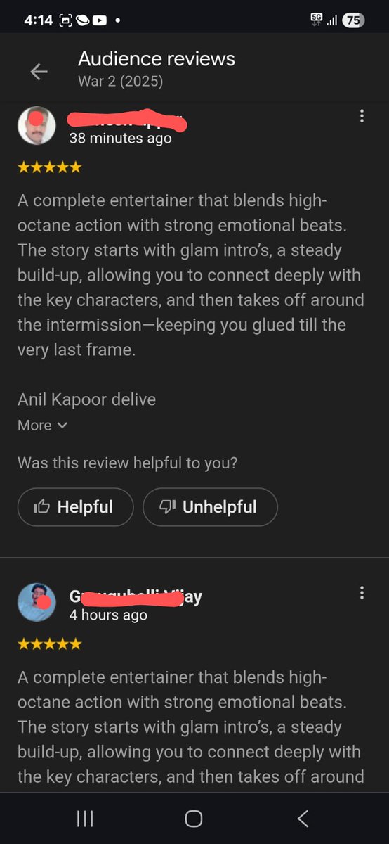 How the reviews are bought to make a movie work! #War2 #GoogleReviews