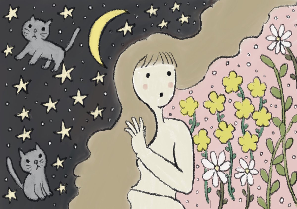 apple_hitomi_'s tweet photo. 昼と夜の女神、と、夜を統べる猫達。

The goddess of day and night, and the cats that rule the night.

#illustaration #イラスト
#cat #猫 https://t.co/YisbeAwK3W