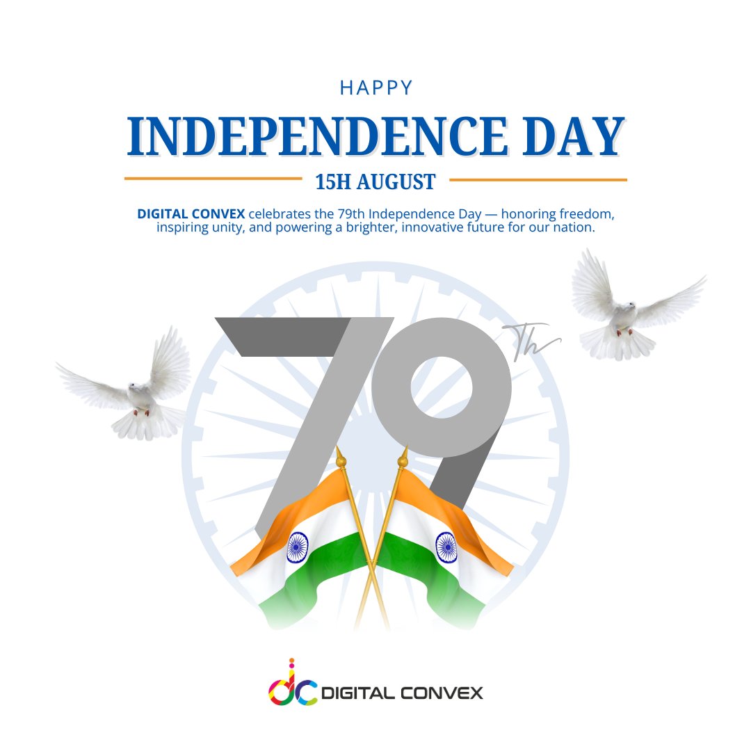 digital_convex's tweet image. At @digital_convex, we draw inspiration from that spirit of freedom to keep creating, connecting, and building an innovative future for generations to come.

💙 𝐇𝐚𝐩𝐩𝐲 𝟕𝟗𝐭𝐡 #IndependenceDay 𝐭𝐨 𝐞𝐯𝐞𝐫𝐲 𝐩𝐫𝐨𝐮𝐝 𝐈𝐧𝐝𝐢𝐚𝐧!

#HappyIndependenceDay