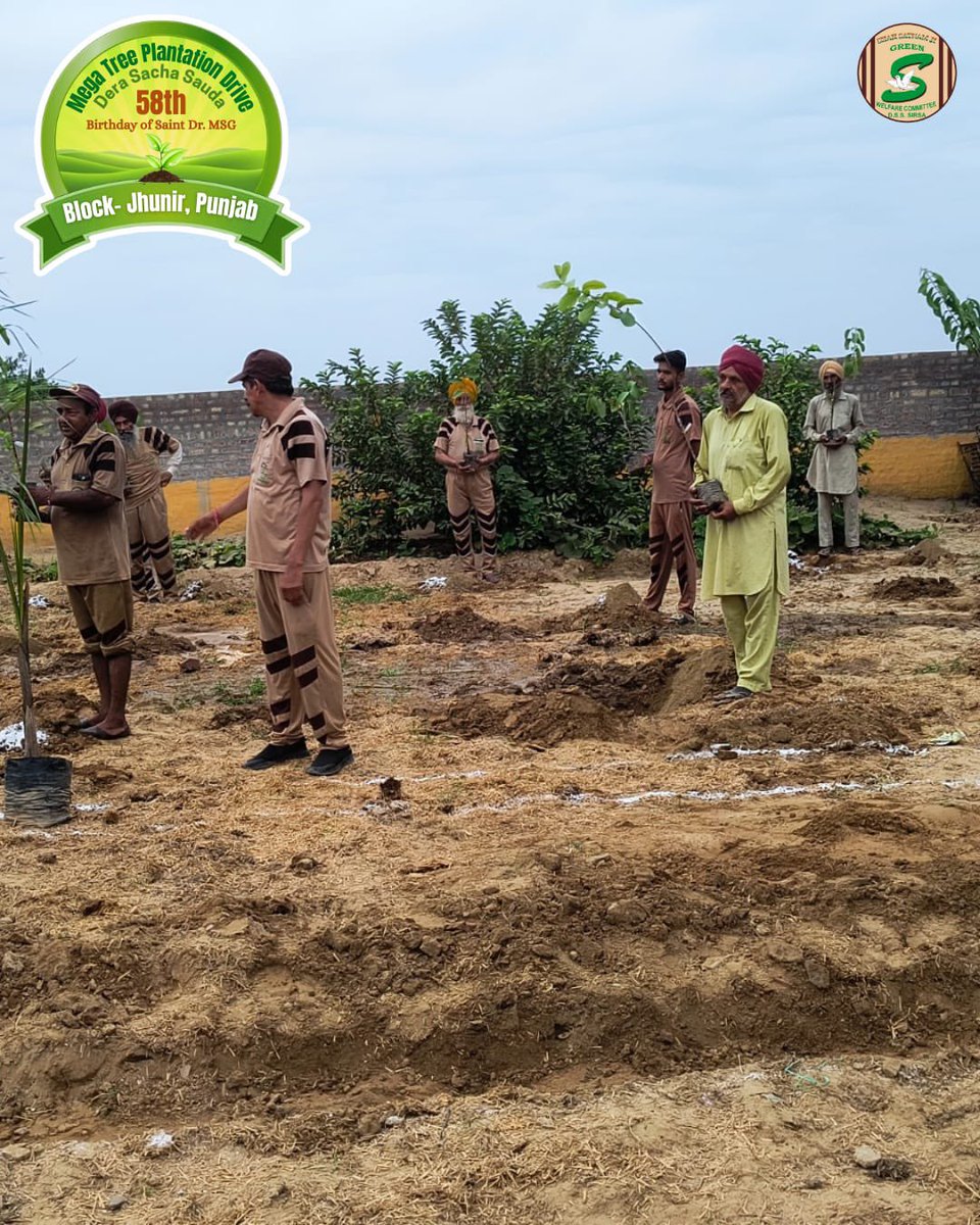 GreenSwelfares's tweet photo. Since the dawn of humanity, trees have sustained us — providing shelter, food, and life itself.
In a gesture of heartfelt gratitude to nature, volunteers planted saplings, marking the beginning of the 58th sacred Incarnation Day celebrations. 

#GoGreen #MSGBhandara #MegaTreePlantationDrive #Jhunir #RamRahim