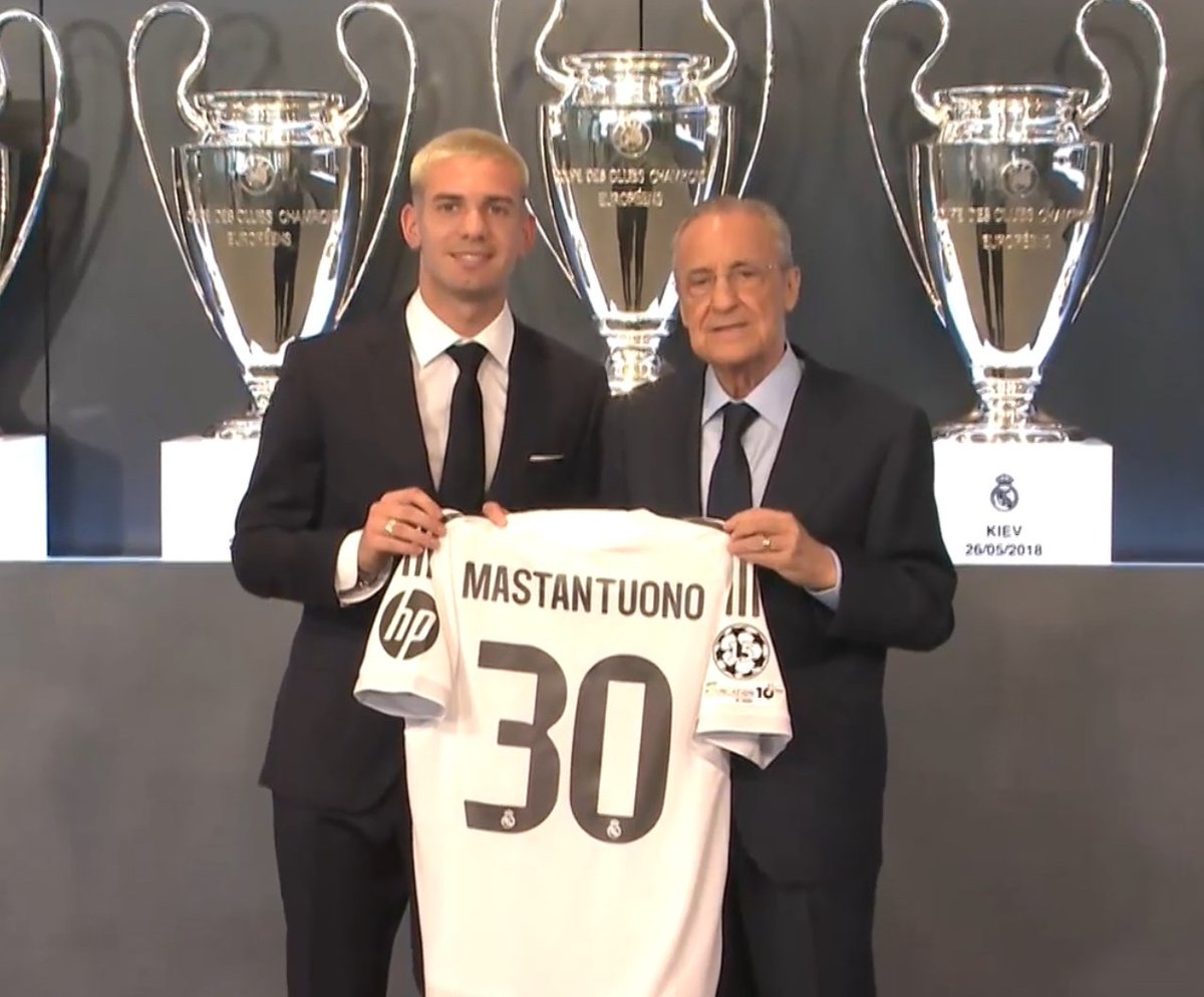 3⃣0⃣ MASTANTUONO llevará el DORSAL 30 en el REAL MADRID.