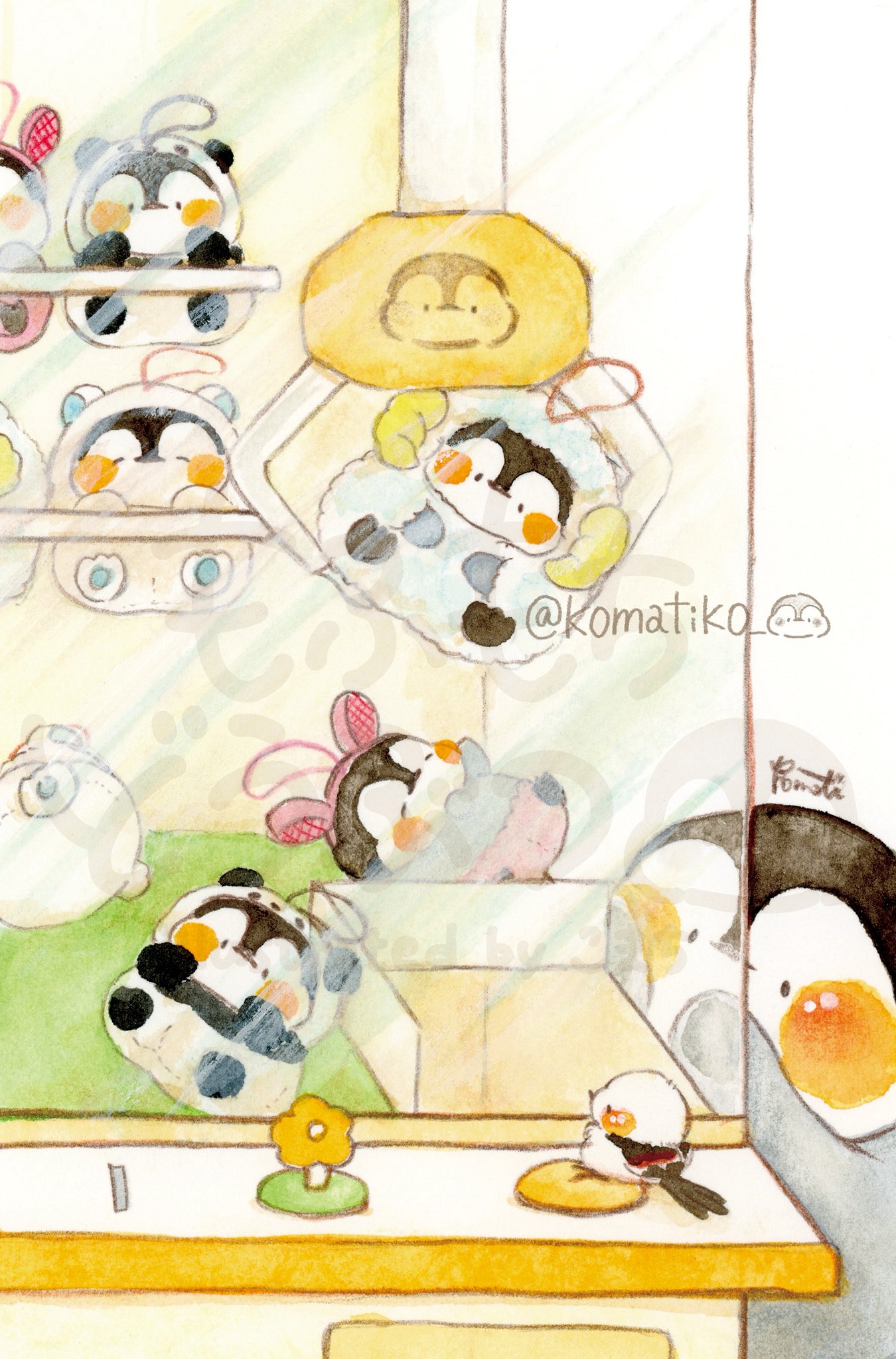 可愛いもふもち動物のイラスト画 額縁付き 可愛いもふもち動物のイラスト画 額縁付き 動物イラスト