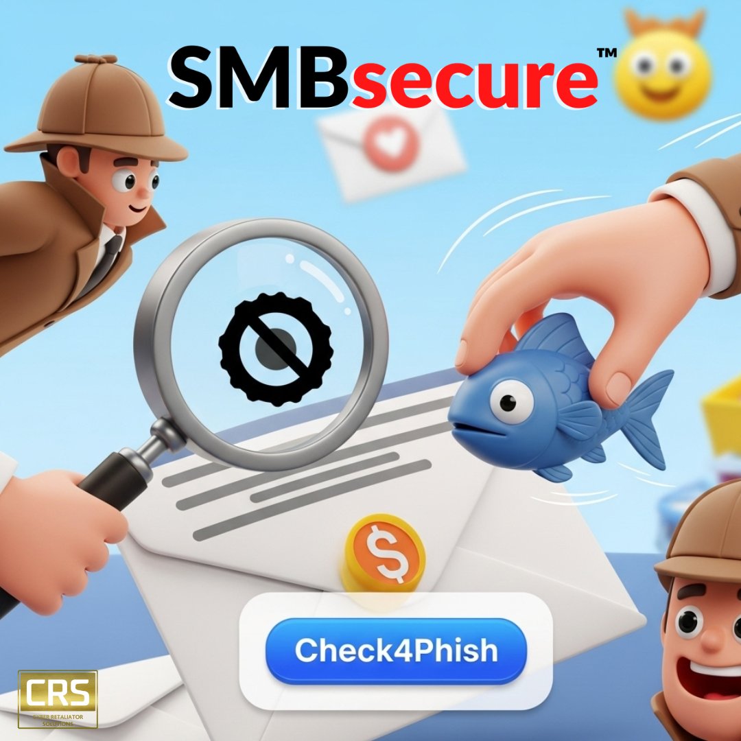 ow.ly/fHSb50WFafP Suspicious email in your Outlook? 📩 Hit the Check4Phish™ button with SMBsecure™.

#AlwaysWinning #CyberRetaliatorSolutions #CRS #Check4Phish #SMBsecure #Cybersecurity #PhishingProtection #EmailSecurity