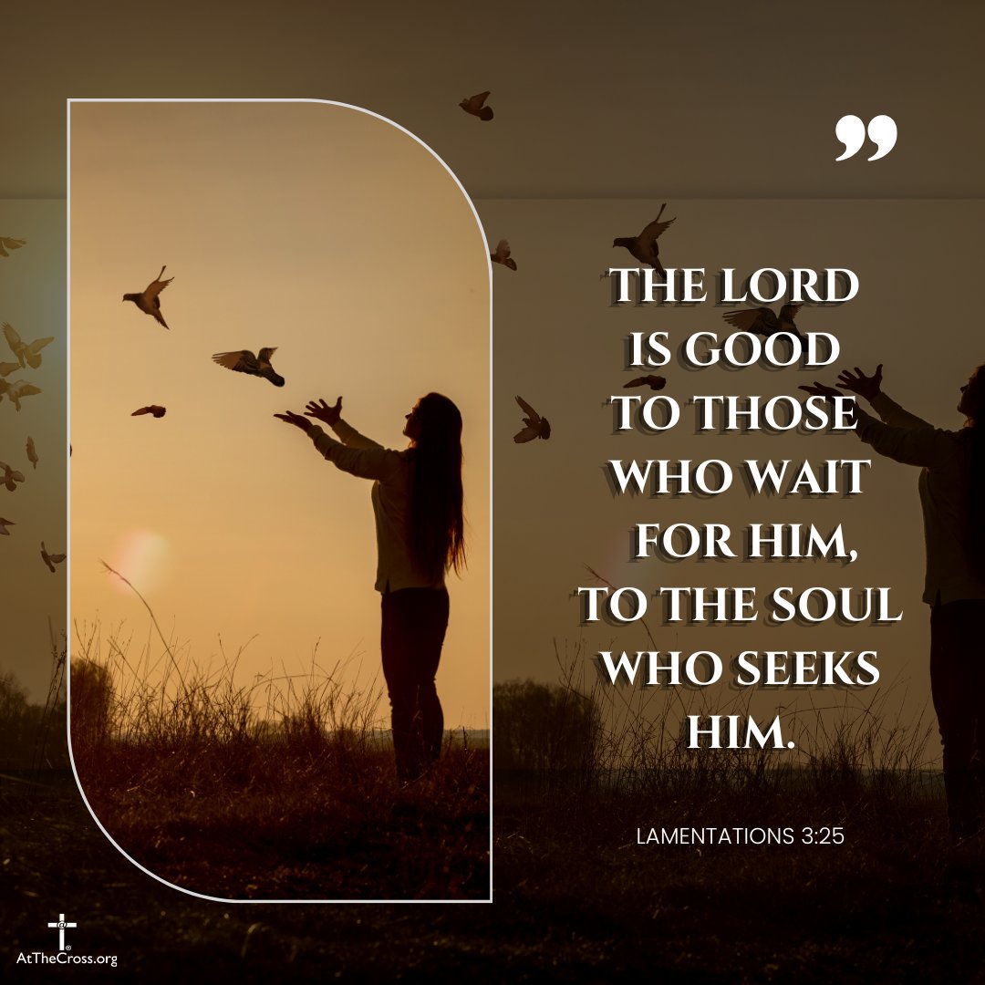 CCAtTheCross's tweet photo. “The Lord is good to those who wait for Him, To the soul who seeks Him." - Lamentations 3:25 https://t.co/UvMl2Kvp4C #Bibleteaching #bibleteachingchurch #blibleteachingchurchNYC #LAMENTATIONS https://t.co/a18B800dX5