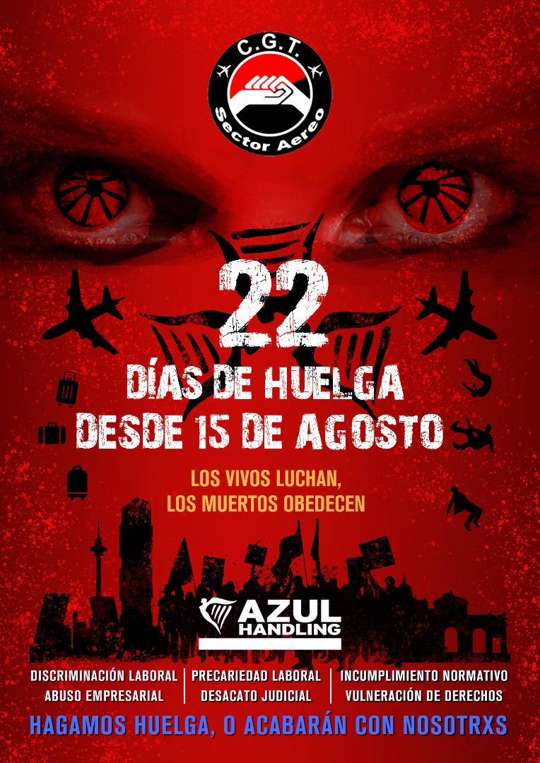 ✈️ Lxs trabajadorxs de Tierra de Ryanair irán a huelga ✊ 

📢 La plantilla del Sector Aéreo ve insostenible la situación y, al no haber llegado a acuerdo con Azul Handling, no están dispuestxs a seguir con esta situación precaria. Lamentan las molestias que puedan ocasionar a