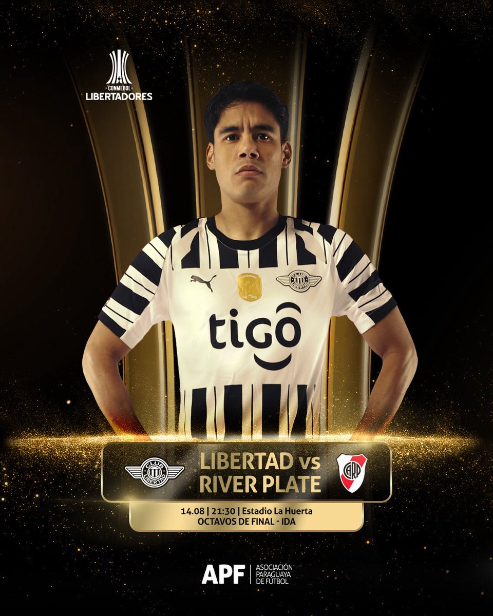 Quiere hacerse fuerte en la Huerta.

Libertad recibe en Tuyucuá a River Plate, por los octavos de final de la CONMEBOL Libertadores.

🔗 goo.su/NcNgccJ

¡Éxitos, <a href="/Libertad_Guma/">Club Libertad</a>! 🇵🇾
#CONMEBOLLibertadores ⚽️