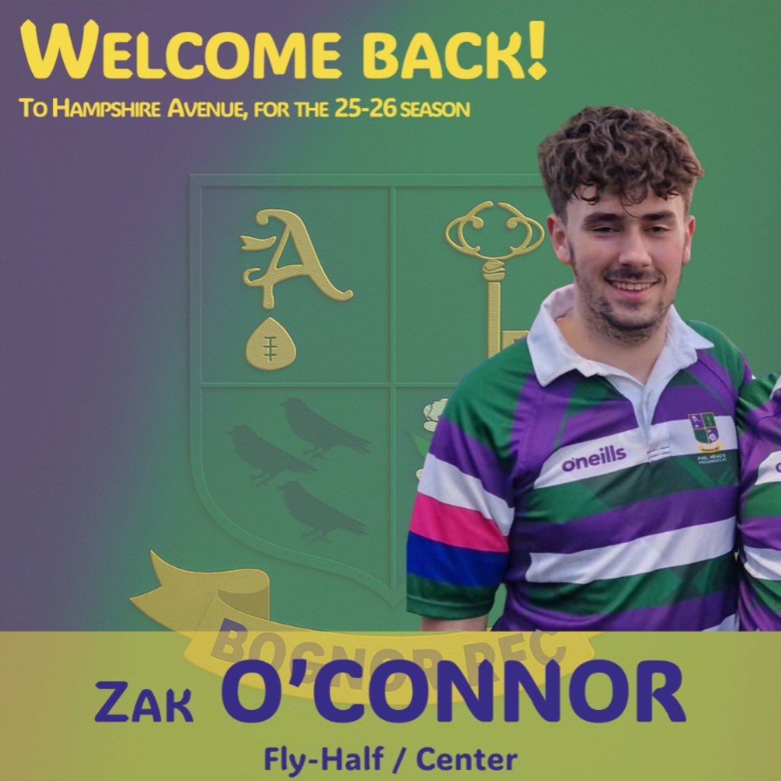 * RE-SIGNED *

Three more players, back at Hampshire Avenue, for the 2025/26 season!

Welcome back James, Russ and Zak! 🤝 
💚💜🤍

#BognorRFC #BognorRugby #BognorRugbyClub #RFU #Rugby #HampshireRFU #SussexRFU