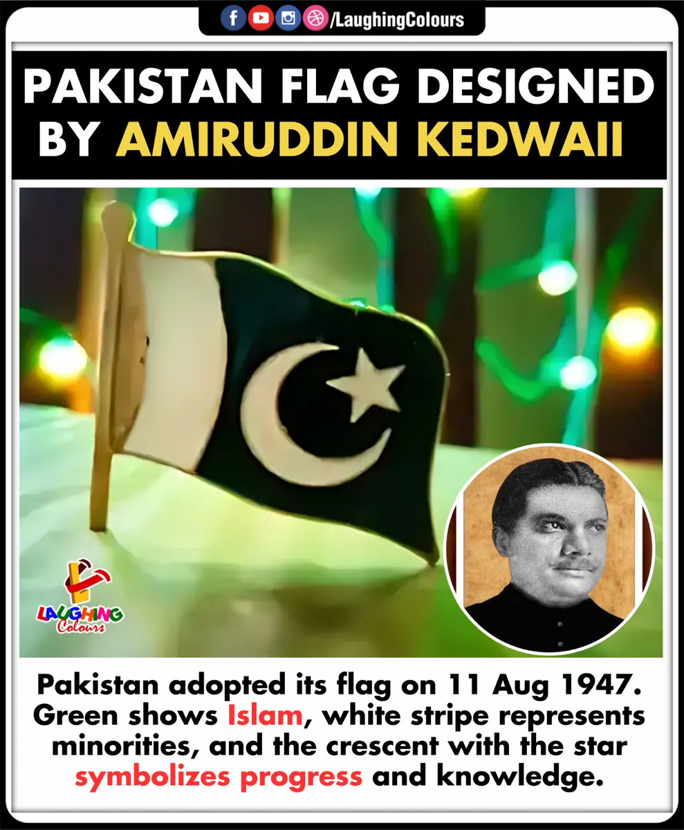 LaughingColours's tweet image. Symbol of Unity &amp;amp; Progress 🇵🇰✨

#PakistanFlag #AmiruddinKedwaii #FlagDesign #NationalSymbols #Progress #Knowledge #Islam #Unity