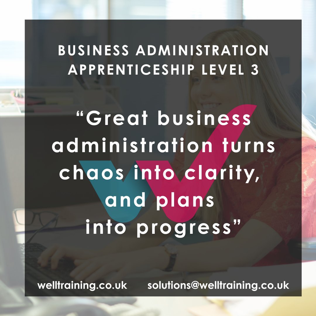 L3 Business Administration Apprenticeship isn’t just about “keeping things ticking over”. With the support of your employer, sign-up today! welltraining.picsweb.co.uk/Authenticate/A… #businessadmin #apprenticeship #success #training #signuptoday #powerhouse #businesssuccess #neverstoplearning