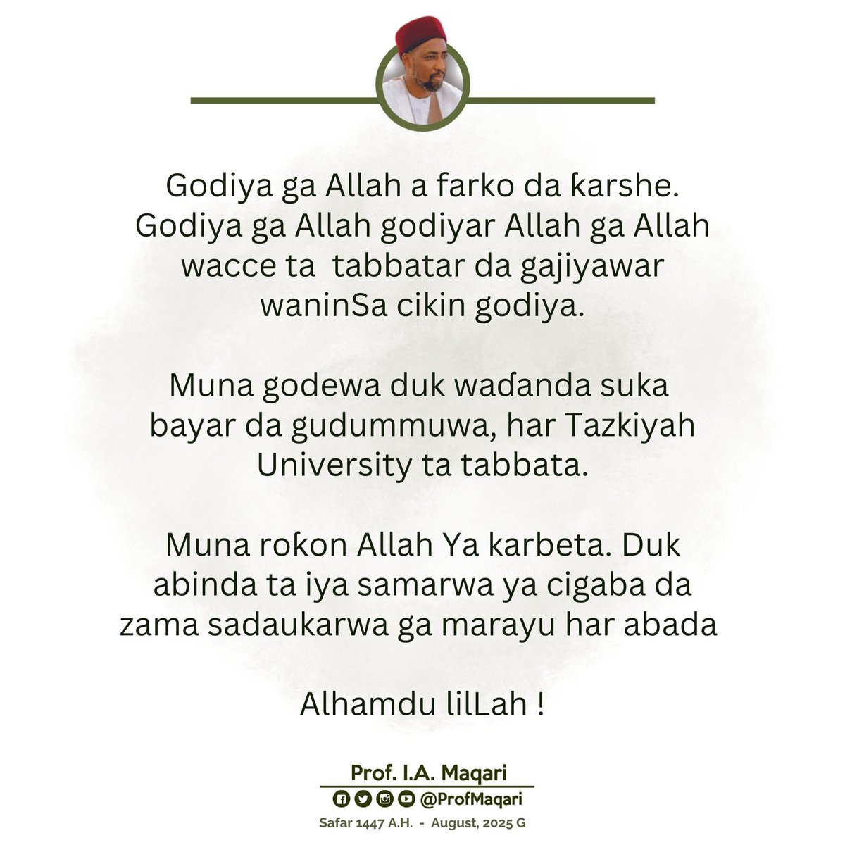 Prof. Ibrahim Maqari tweet media