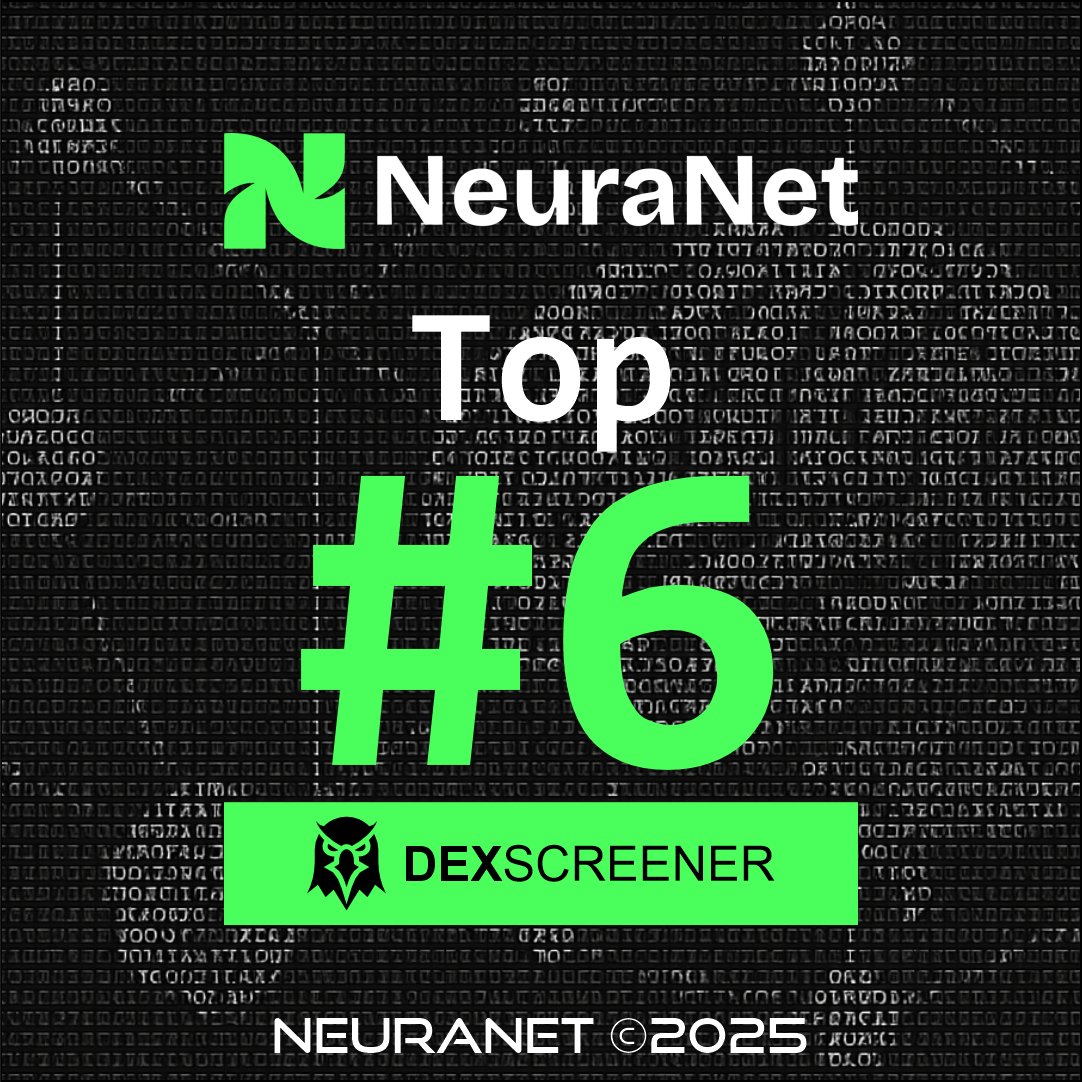 neuranetwork's tweet photo. Welcome to the $NEURA revolution! Ranked #6 on Dexscreener and climbing fast! Secure your spot before we take off!

https://t.co/o37D3EEZrv https://t.co/Yuhs5yFSPb