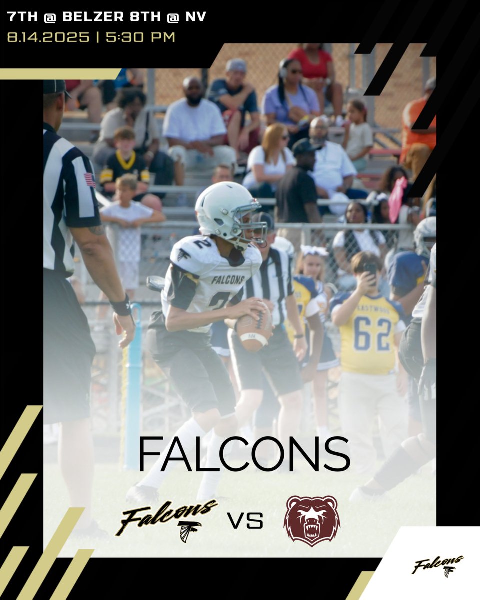 🏈 Game Day, Falcons! 🏈

It’s the home opener for our 8th Grade Football team as they host Belzer!
Our 7th Grade Falcons are on the road to take on Belzer. #FalconPride