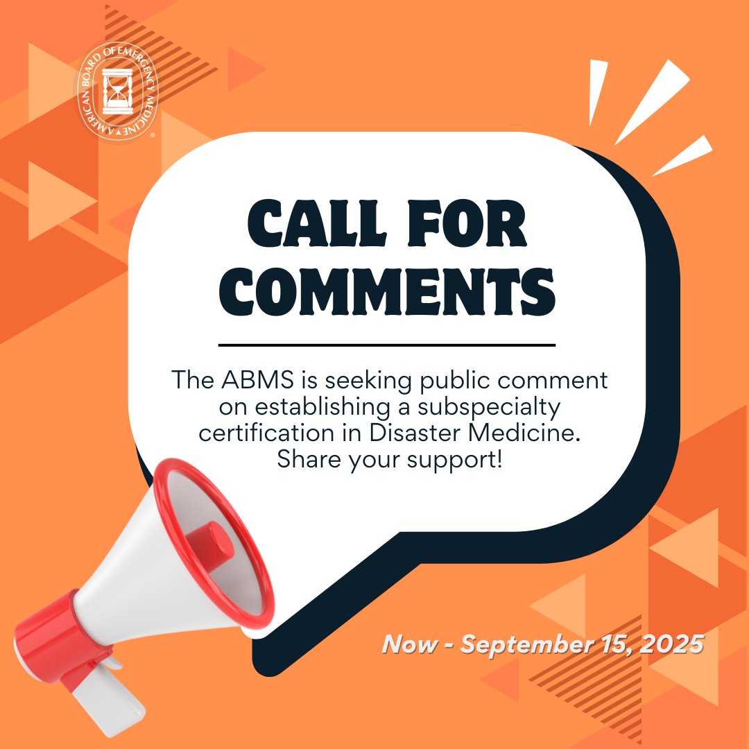 ABEMCert's tweet photo. When disaster strikes, expert care matters most. 🆘 ABEM has applied to recognize expertise in Disaster Medicine and your voice can help make it happen. #ABEMProud #DisasterMedicine #PhysicianSupport 

📣 https://t.co/GXBjp5BOAO

@EmergencyDocs @SAEMonline @AAEMInfo @ABMSCert https://t.co/6InLQndl8a