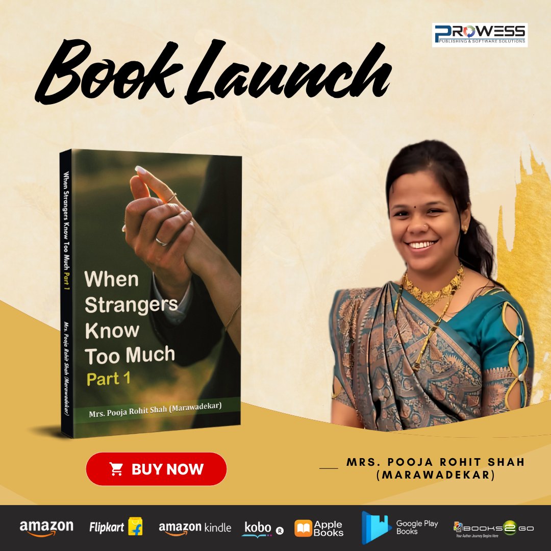 Prowesspub's tweet photo. Two strangers. Two countries. One twist of fate.
 When Strangers Know Too Much – Part 1 by Mrs. Pooja Rohit Shah (Marawadekar) is here! 
Romance, secrets &amp; destiny — all in one page-turner.

Available now!
https://t.co/N6hgh0oaO0

#BookLaunch #RomanceReads #ProwessPublishing https://t.co/vtmTkBYPy7