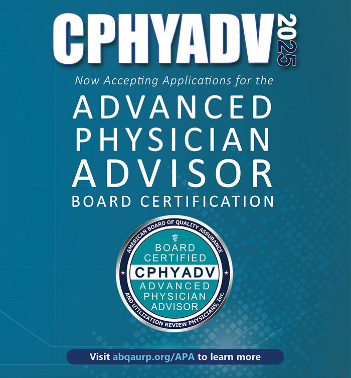 Don’t miss your opportunity to earn the CPHYADV credential! Last day to take the exam is 9/30/25. Validate your expertise as a physician advisor. Certification is available to U.S.-licensed physicians serving in Physician Advisor roles. Apply at abqaurp.org/ABQMain/Advanc…. #CPHYADV