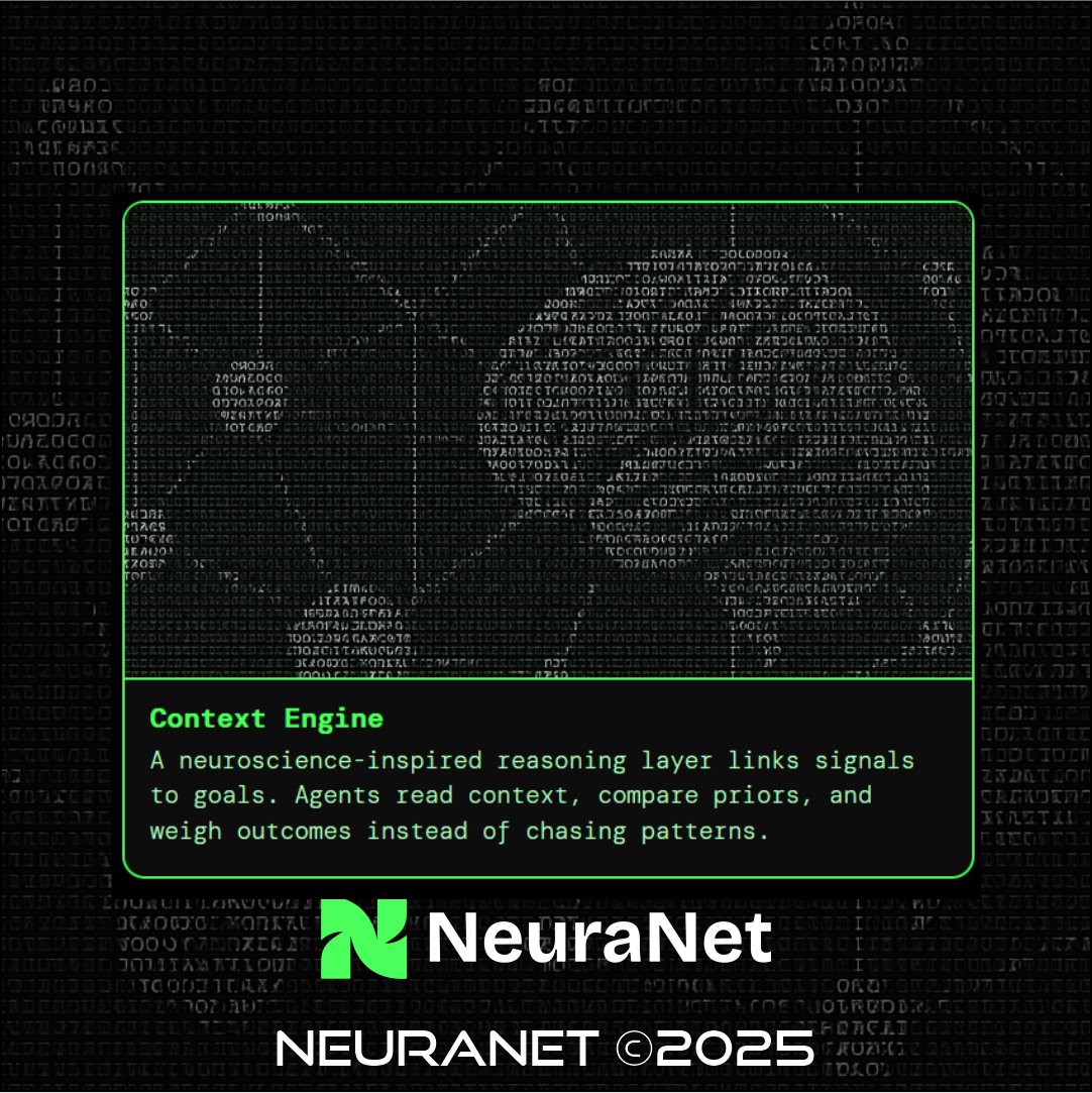 neuranetwork's tweet photo. Context Engine: $NEURA links signals to goals with neuroscience-inspired reasoning — reading context, comparing priors, and weighing outcomes for smarter decisions https://t.co/mbD3SvuYdB
