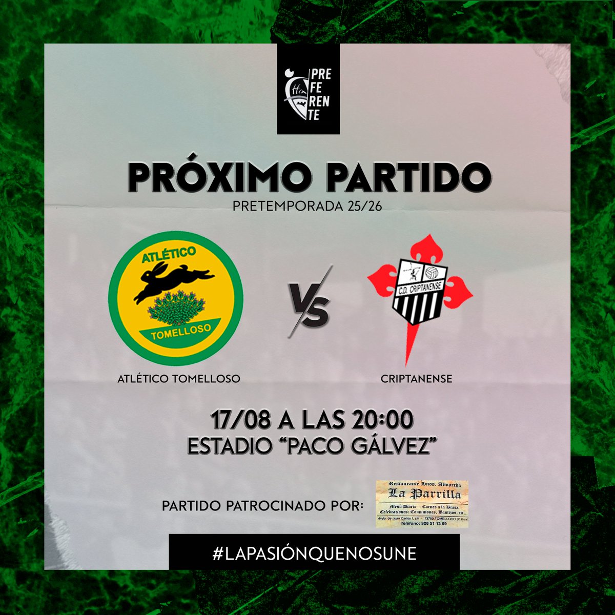 Y el domingo... 
¡Volvemos al Paco Gálvez 🔥!
Nos vemos auriverdes 🥰
#LaPasiónQueNosUne 💛💚