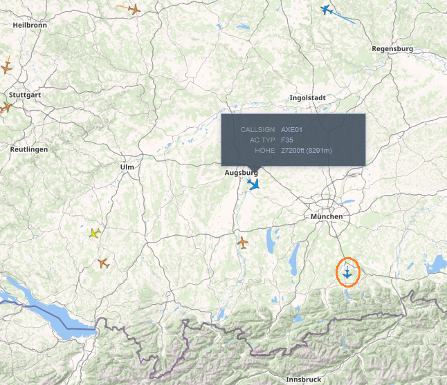 SirListenalot's tweet photo. A bunch of two-ship "LN" #F35's crossing Germany en route Lakenheath - Aviano 
#THOR01 
#LORD01 
#VALK01 
#VALOR01 
#AXE01 
#xxx01 https://t.co/Jtntb3XxP6