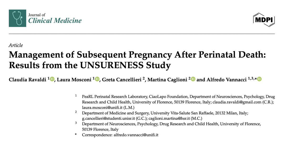 🆕 OA in J Clin Med: The UNSURENESS Study
We explored how Italian healthcare professionals support parents in pregnancies after #stillbirth / #neonataldeath, a period of grief, hope, and high clinical complexity. Trauma-informed, continuous care is key.
📄 mdpi.com/2077-0383/14/1…