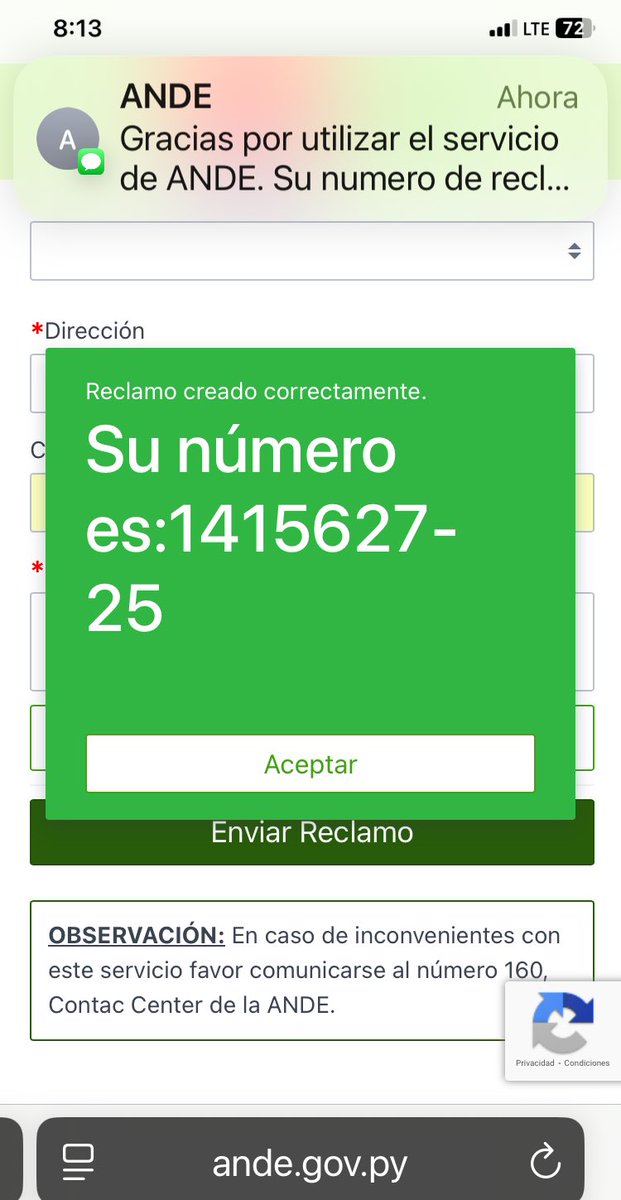 ⁦<a href="/ANDEOficial/">ANDE Página Oficial</a>⁩ seguimos sin energía Barrio Vista Alegre, Asunción