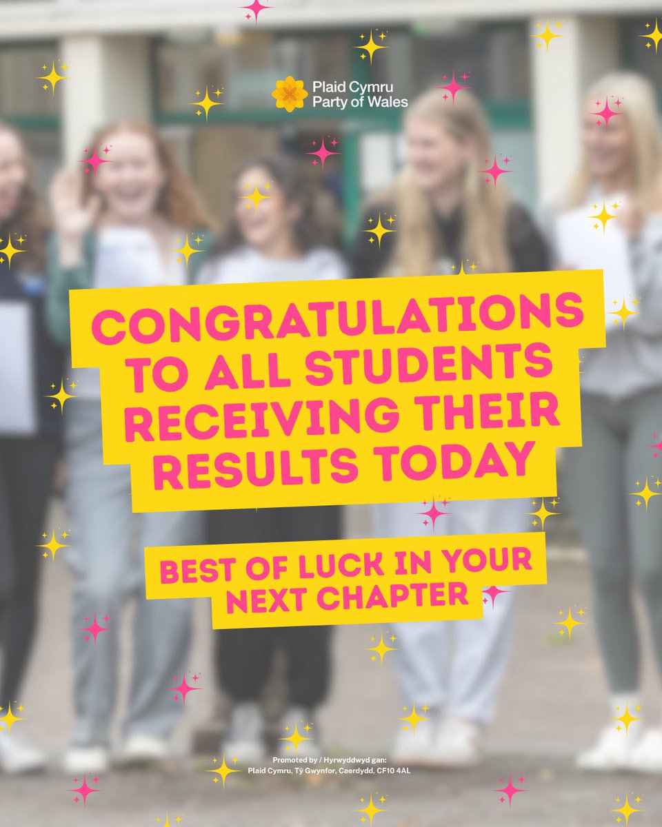 📚 Congratulations to everyone receiving their A level results today.

I hope you get the results you need to take you on your next step, but if not, remember that there are still so many doors and opportunities open for you.

Byddwch wych!