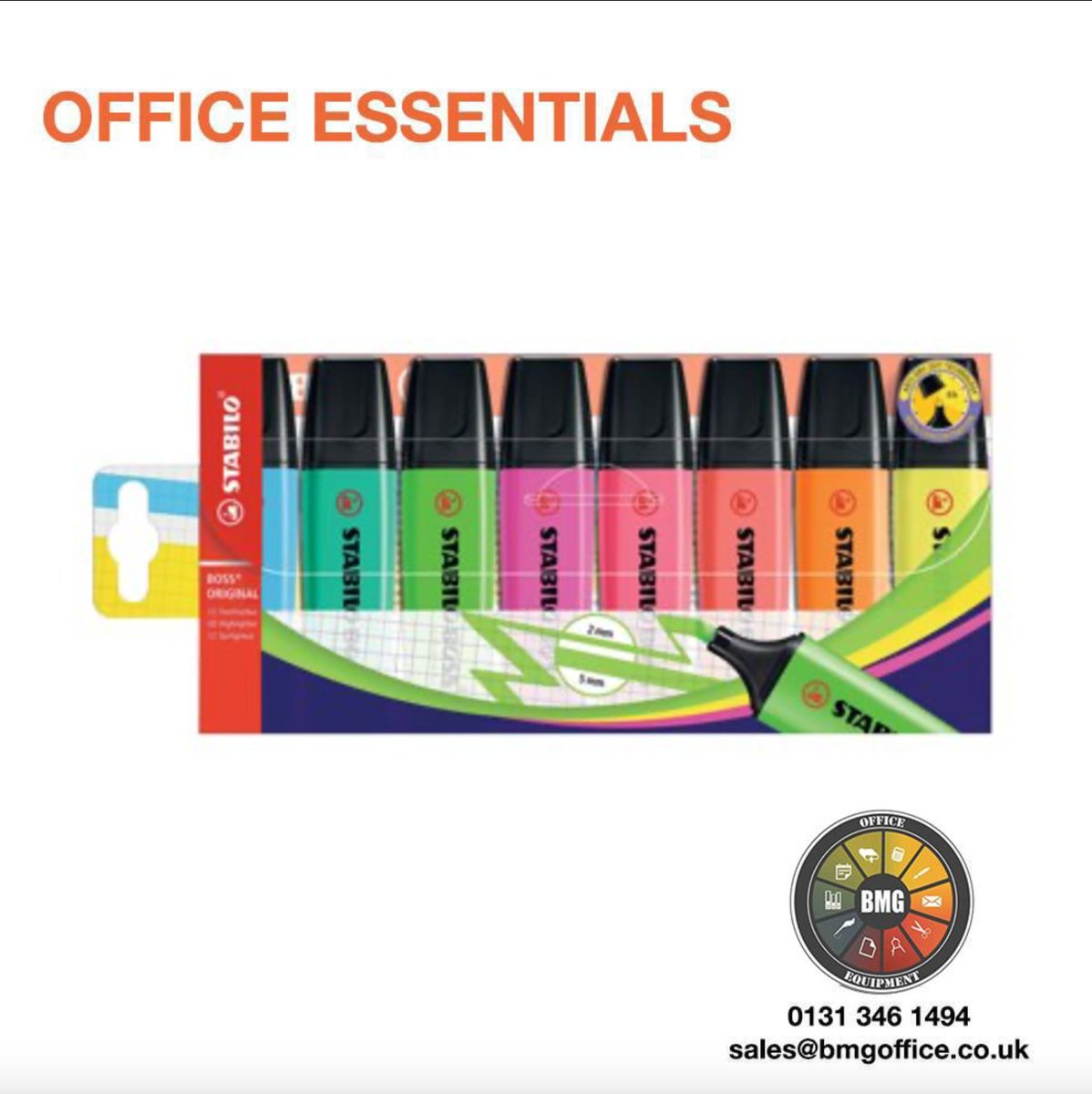 BMGoffice's tweet image. The Stabilo Boss Original is Europe's most popular highlighter. With its distinctive shape and ultra fluorescent colours, it is a high quality highlighter that writes further, lasts longer and will not dry out. 
tinyurl.com/24gzpn7a
#officeessentials #highlighter #bmg
