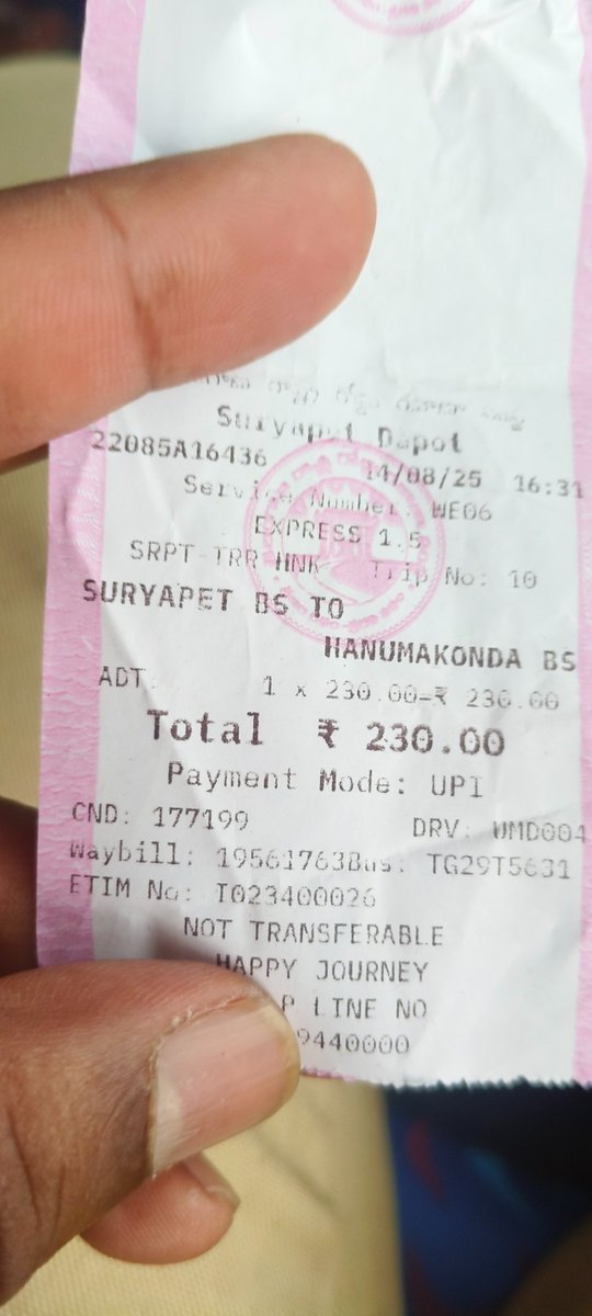 venutsms's tweet photo. @TGSRTCHQ no festival now but charging extra fare. And, not displayed any board Special service
TG29T5631 SURYAPET DEPOT https://t.co/QLaEmfmvs1