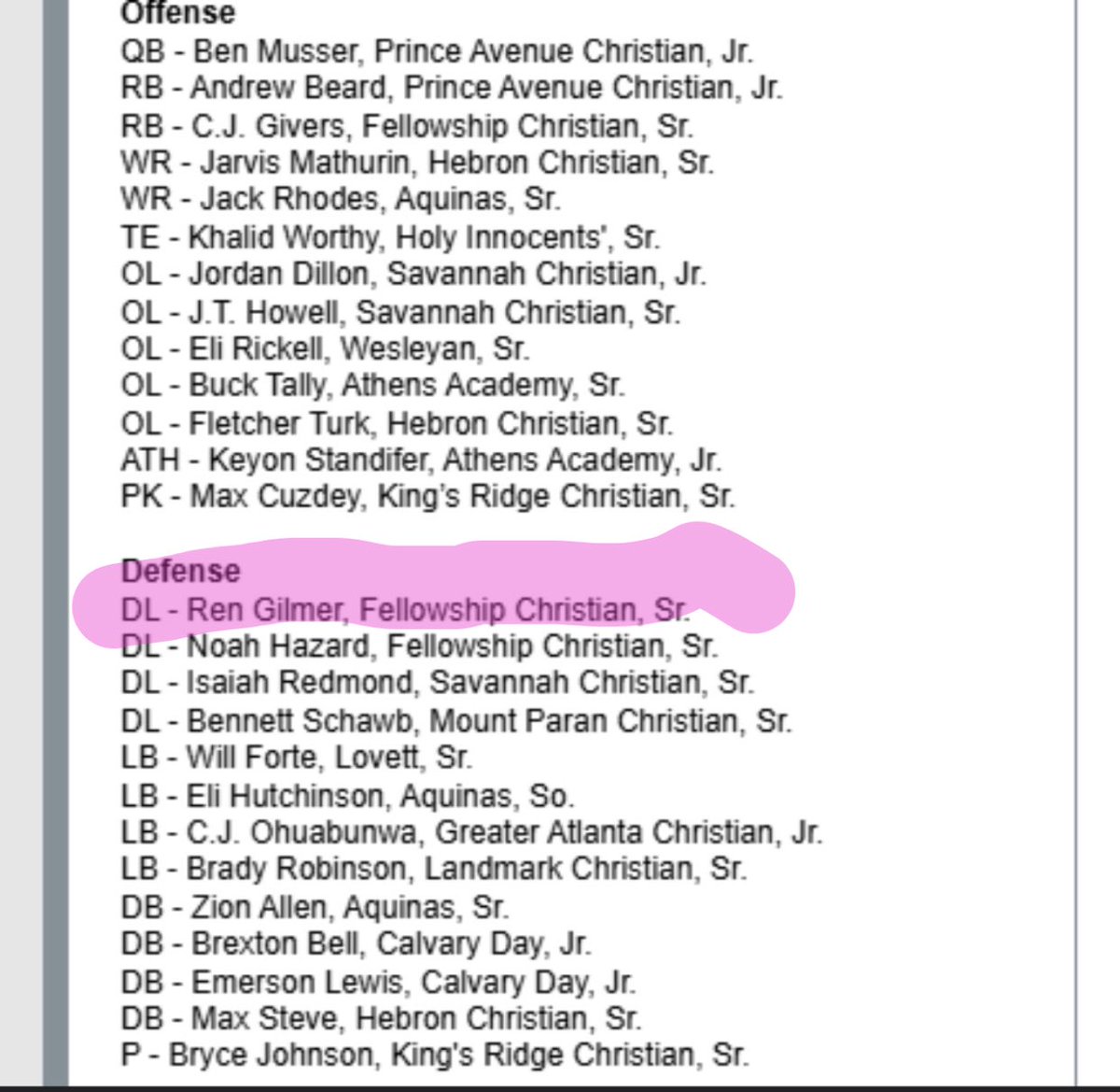 Thankful to be named preseason all state DL!!!