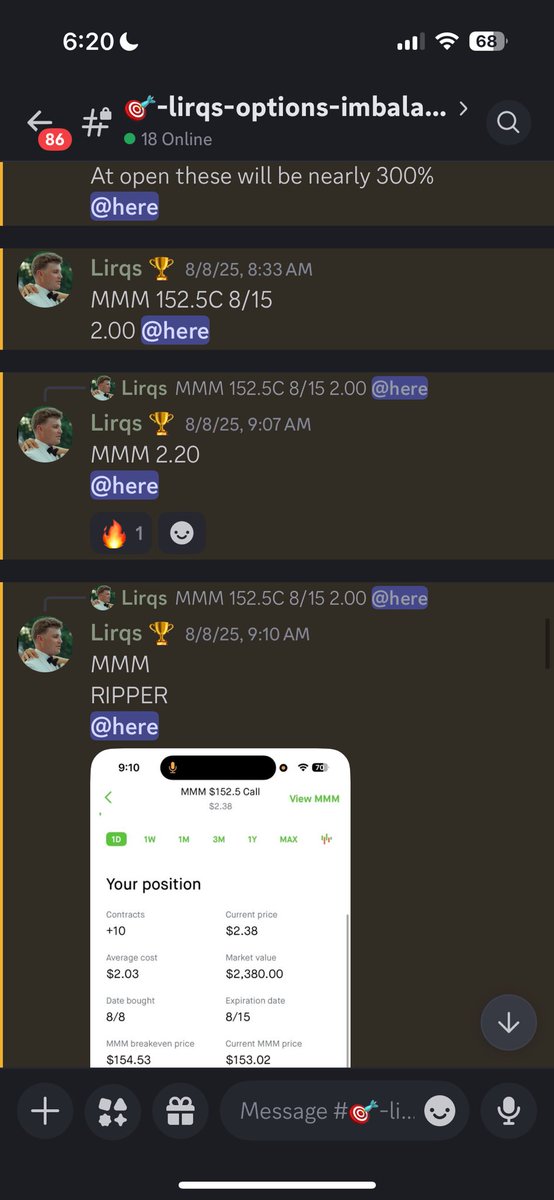 $MMM 
Gave this out in the discord
2.00 to 7.90
BANG 300% 💥🥂
