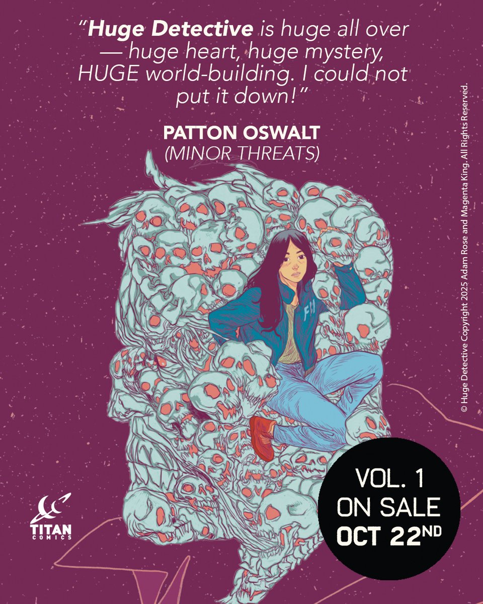 Titan Comics (@comicstitan) on Twitter photo Something HUGE is coming… In a world of humans and giants, two detectives team up to solve a crime! And <a href="/pattonoswalt/">Patton Oswalt</a> couldn’t put it down.
HUGE DETECTIVE VOL. 1 by <a href="/adamrose74/">Adam Rose</a> and <a href="/magentaking/">Magenta | 👹👑</a> is out October 22, 2025!
Pre-order it now: bit.ly/3JyXQ9V Something HUGE is coming… In a world of humans and giants, two detectives team up to solve a crime! And <a href="/pattonoswalt/">Patton Oswalt</a> couldn’t put it down.
HUGE DETECTIVE VOL. 1 by <a href="/adamrose74/">Adam Rose</a> and <a href="/magentaking/">Magenta | 👹👑</a> is out October 22, 2025!
Pre-order it now: bit.ly/3JyXQ9V