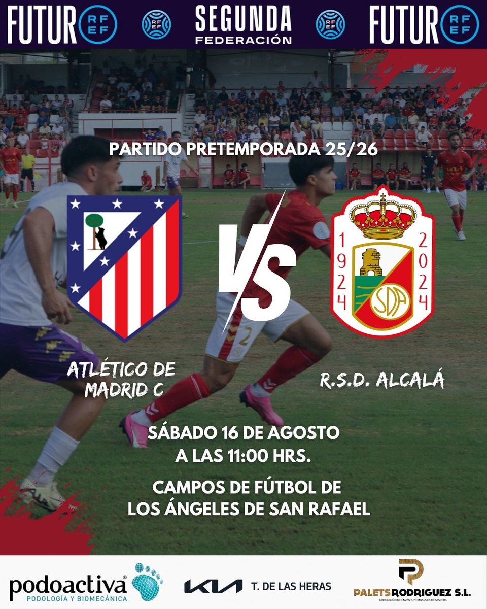 rsda_oficial's tweet image. ⚽🔥 ¡Nuevo reto de pretemporada para nuestro equipo!
⠀
Este sábado 16 de agosto nos enfrentamos al Atlético de Madrid C en un nuevo test para seguir afinando nuestro juego de cara a la temporada 25/26.
⠀
📅 Sábado 16 de agosto
🕚 11:00 h
📍 Campos de fútbol de Los Ángeles de…